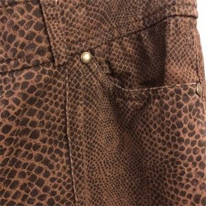 Donna Degnan Casual Snake Print Brown Pants Jeans